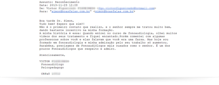 Victor, fonoaudiólogo e psicopedagogo, declara sua admiração por Simon Wajntraub e o seu método de fonoaudiologia e oratória.